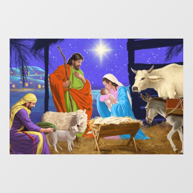 Autocollant Pour Fenêtre crèche (Feuille)