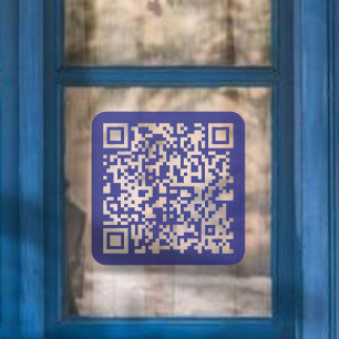 Autocollant Pour Fenêtre Créer un code QR analysable Bleu foncé modifiabl