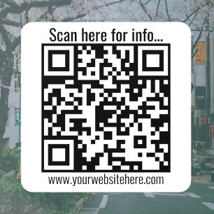 Autocollant Pour Fenêtre Créez votre propre code QR et informations   Blanc