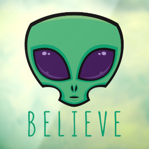 Autocollant Pour Fenêtre Croire la tête de l'Alien