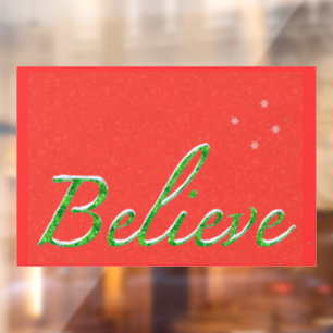 Autocollant Pour Fenêtre Croyez Snowy Green Script Police