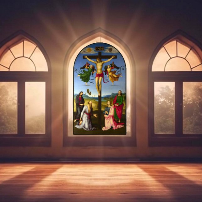 Autocollant Pour Fenêtre Crucifixion de Jésus Raphael vers les années 1500 (Créateur téléchargé)