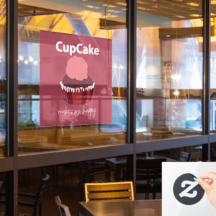 Autocollant Pour Fenêtre Cupcake Me Rend Heureux Restaurant Cupcake