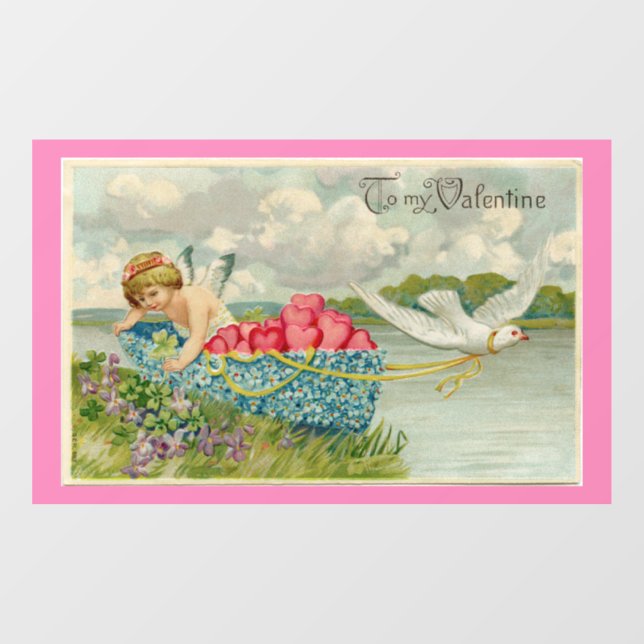 Autocollant Pour Fenêtre Cupidon Dans La Fenêtre De Bateau Clouer (Feuille)
