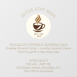 Autocollant Pour Fenêtre Custom Coffee Shop Window Cling – Personalized 