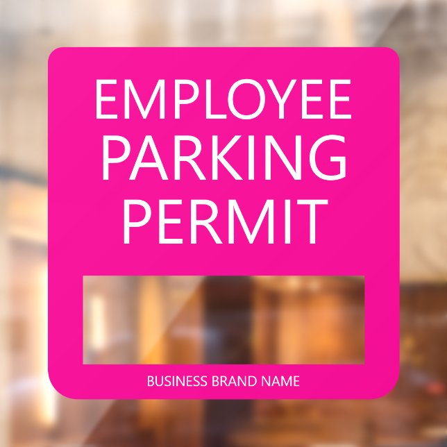 Autocollant Pour Fenêtre Custom Employee Resident Parking Permit Business (Feuille 2)