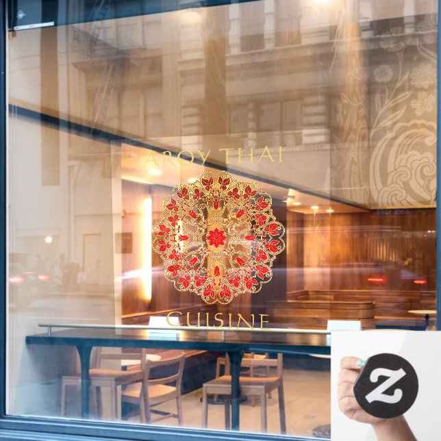 Autocollant Pour Fenêtre Customiser Thai Restaurant Front Publicité Windo (Fenêtre de café)