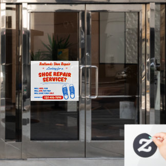 Autocollant Pour Fenêtre Customize Funny Shoe Repair Service Promo