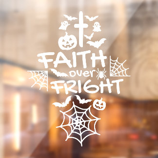 Autocollant Pour Fenêtre Cute Christian Halloween Foi sur Fright Cling