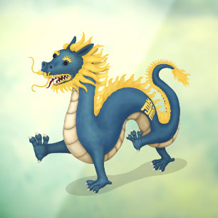 Autocollant Pour Fenêtre Cute Dragon 2024 chinois Zodiac Animal
