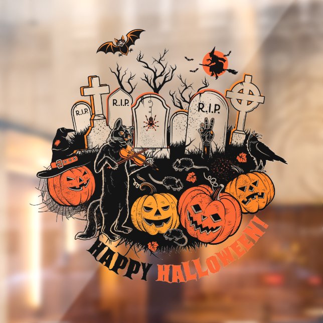 Autocollant Pour Fenêtre Cute Halloween (Feuille 2)