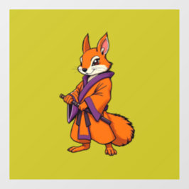 Autocollant Pour Fenêtre Cute Japanese Samurai Squirrel