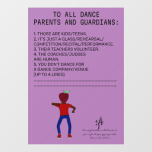 Autocollant Pour Fenêtre Danse Parent Rappel Apple Lavender