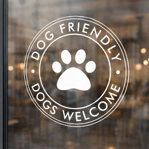 Autocollant pour fenêtre de bienvenue aux chiens  