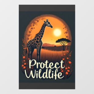 Autocollant Pour Fenêtre Débardeur de girafe de la savane