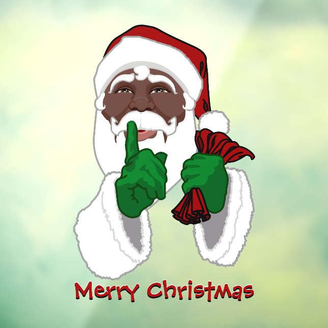 Autocollant Pour Fenêtre Décalage de Noël Personnalisé Père Noël Africain (Feuille 3)