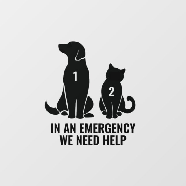 Autocollant Pour Fenêtre Décalage d'urgence pour animaux Nous avons besoin  (Feuille)
