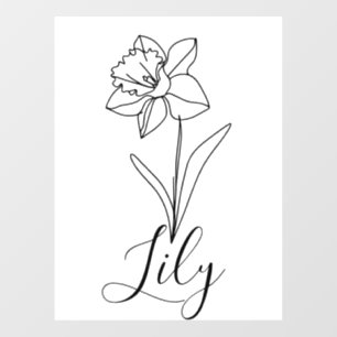 Autocollant Pour Fenêtre Décembre personnalisé Narcisse Cadeau Fleur de nai