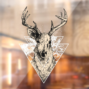 Autocollant Pour Fenêtre Deer Hunter Buck European Skull