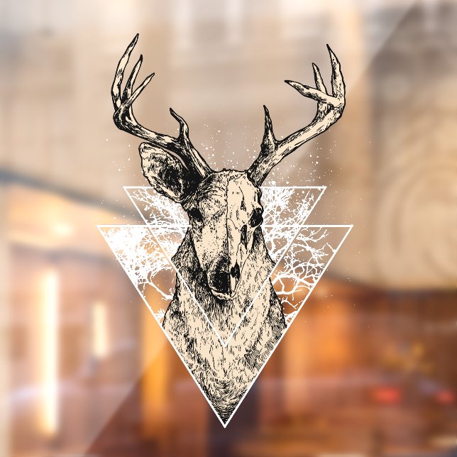 Autocollant Pour Fenêtre Deer Hunter Buck European Skull (Feuille 2)
