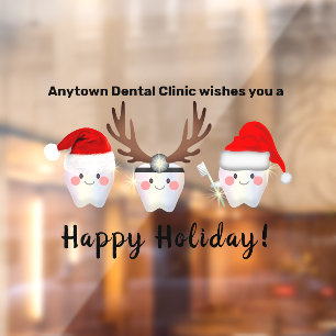 Autocollant Pour Fenêtre Dents blancs amusants Noël dentaire