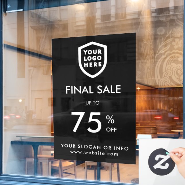 Autocollant Pour Fenêtre Dernière vente | Business Event Logo Store Remise  (Fenêtre de café)