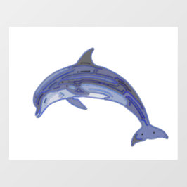 Autocollant Pour Fenêtre Design d'art de la ligne Dolphin