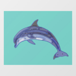 Autocollant Pour Fenêtre Design d'art de la ligne Dolphin