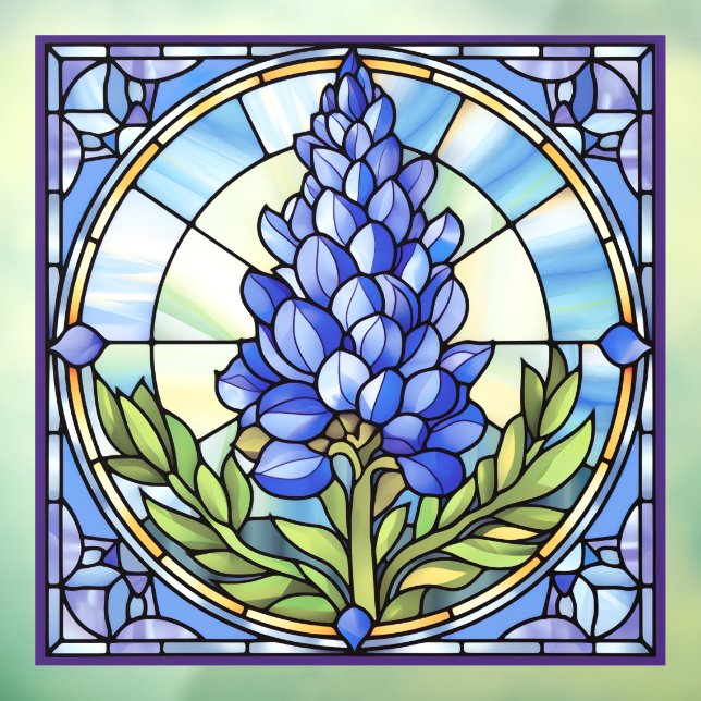 Autocollant Pour Fenêtre Design de verre texan Bluebonnet (Feuille 3)