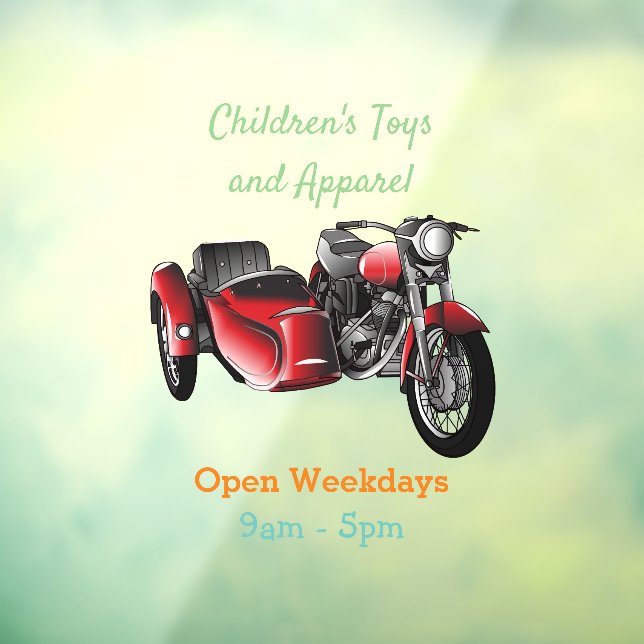 Autocollant Pour Fenêtre dessin animé de la moto Sidecar (Feuille 3)
