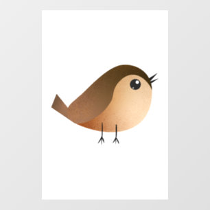 Autocollant Pour Fenêtre Dessin animé d'oiseau moineau