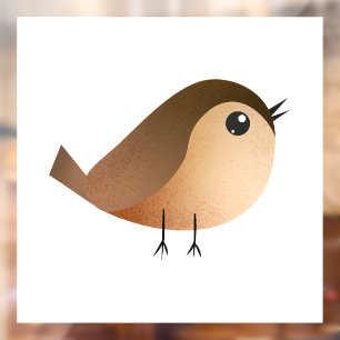 Autocollant Pour Fenêtre Dessin animé d'oiseau moineau