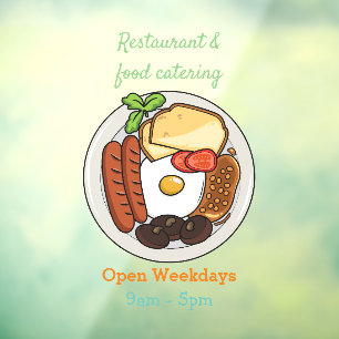 Autocollant Pour Fenêtre dessin animé du petit-déjeuner anglais