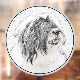 Autocollant Pour Fenêtre Dessin de collie à oreilles - Joli art original de