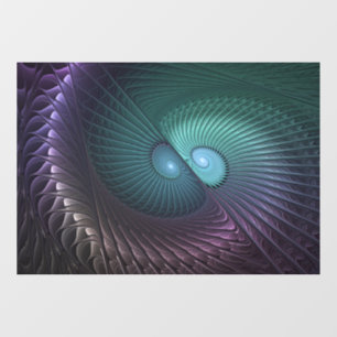Autocollant Pour Fenêtre Deux spirales colorées art fractal abstrait modern