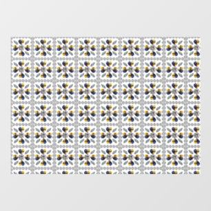 Autocollant Pour Fenêtre Diamant unique, Bleu Jaune en Coeur