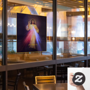 Autocollant Pour Fenêtre Divine Mercy Gold