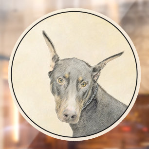 Autocollant Pour Fenêtre Doberman Pinscher Peinture - Art Chien original