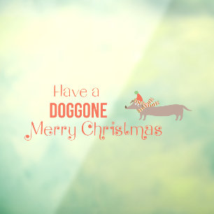 Autocollant Pour Fenêtre Doggone Joyeux Noël Weiner Chien