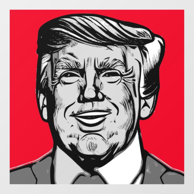 AUTOCOLLANT POUR FENÊTRE DONALD TRUMP (Feuille)