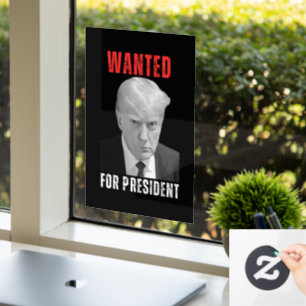Autocollant Pour Fenêtre Donald Trump 2024 Recherché pour le président
