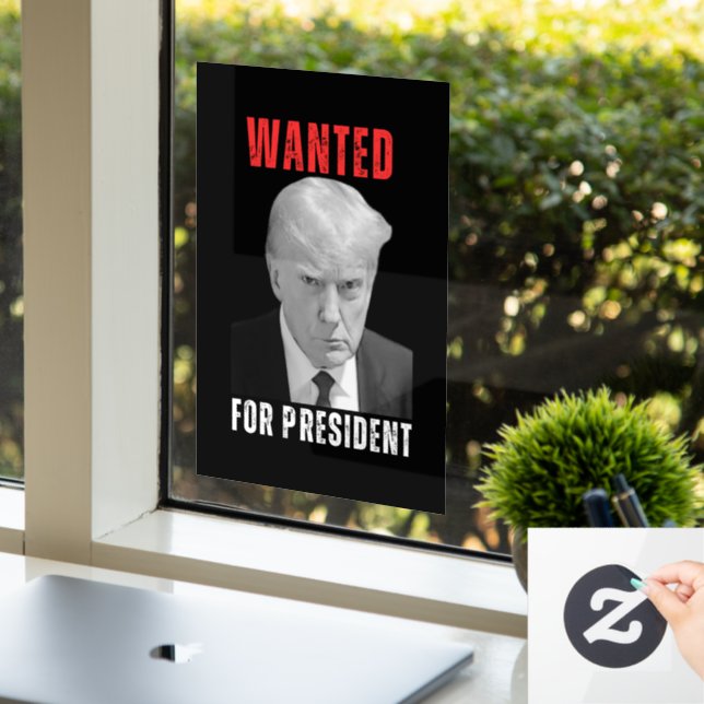 Autocollant Pour Fenêtre Donald Trump 2024 Recherché pour le président (Bureau)