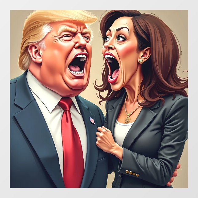 Autocollant Pour Fenêtre Donald Trump Kamala harris (Feuille)