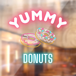 Autocollant Pour Fenêtre Donuts Personnalisés avec Sprinkles Délicieux Lumi