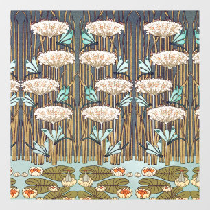 Autocollant Pour Fenêtre Dragonflies Water Lilies Marais Art Nouveau