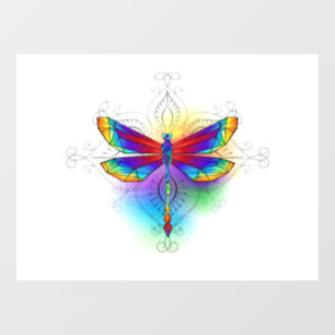 Autocollant Pour Fenêtre Dragonfly en arc-en-ciel