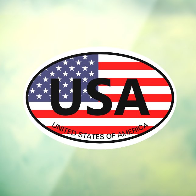 Autocollant Pour Fenêtre Drapeau américain Oval voiture code pays USA (Feuille 3)