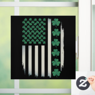 Autocollant Pour Fenêtre Drapeau américain Shamrocks St Patricks Day Americ