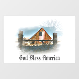 Autocollant Pour Fenêtre *~* Drapeau américain Vieille grange AR19 DIEU B