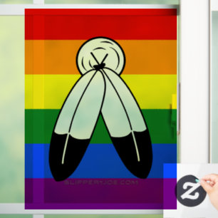 Autocollant Pour Fenêtre Drapeau de fierté bispirituel de SlipperyJoe's sym